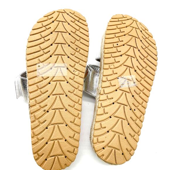 Olivia Miller Womens 8 Slide Sandal Silver Metallic Espadrille Platform Summer - Picture 6 of 10